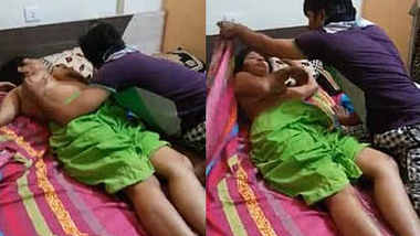 Desi Threesome Indian Randi Bhabhi Boob pressing and romance