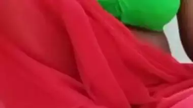 POV sexy bhabhi in red saree