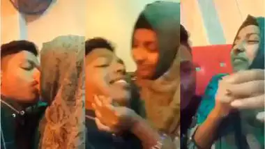 18 yr old Karachi girl kisses her lover in Pakistani porn