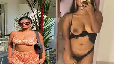 Big boobs Instagram influencer striptease nude