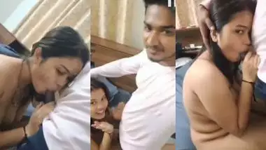 A 21-year-old college girl gives a desi blowjob to her lover