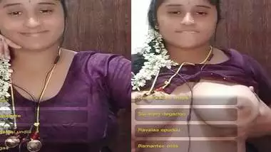 Telugu Chamet girl shows big laddoos on live chat