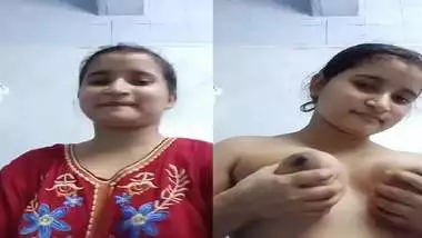 Bengali girl in bathroom strips dresses and nude show