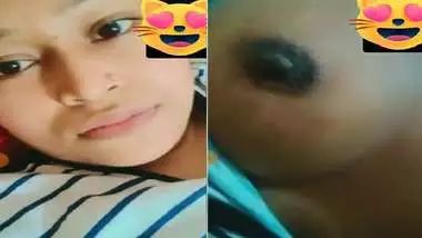 Selfie video call of sexy girlfriend showing nude body