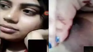 Tight pink pussy and round boobs showing GF video call